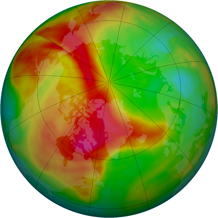 Arctic ozone map for 14 March 2014